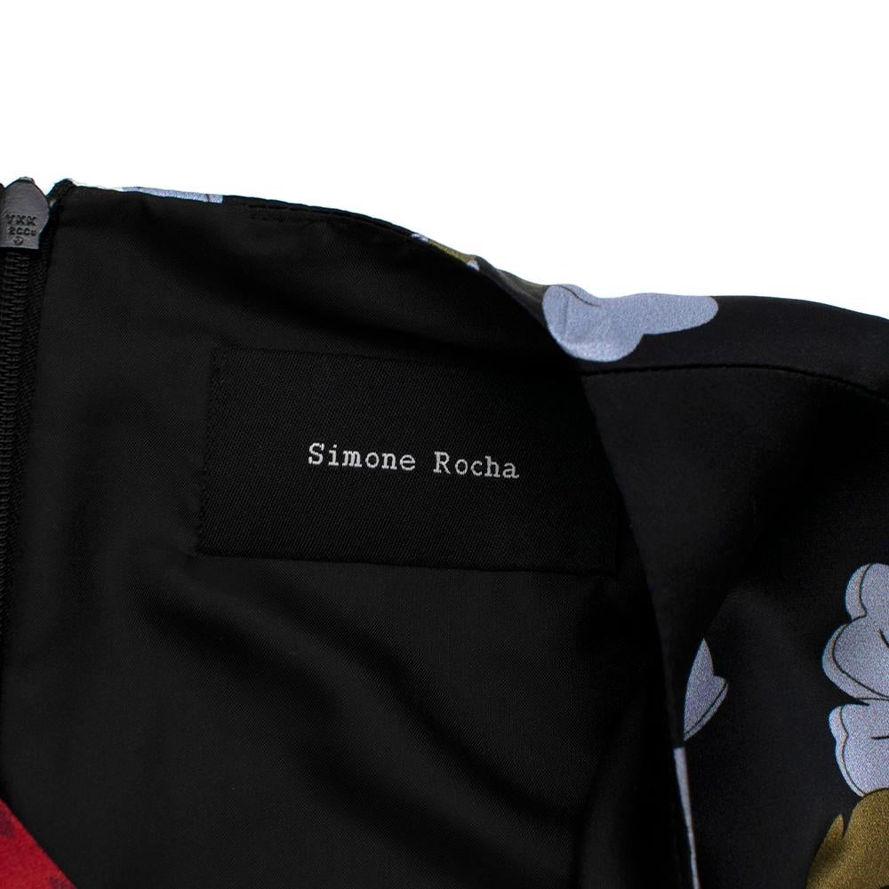 Simone Rocha Black Multi-coloured Floral Pattern Dress - Size US 8 For Sale 2