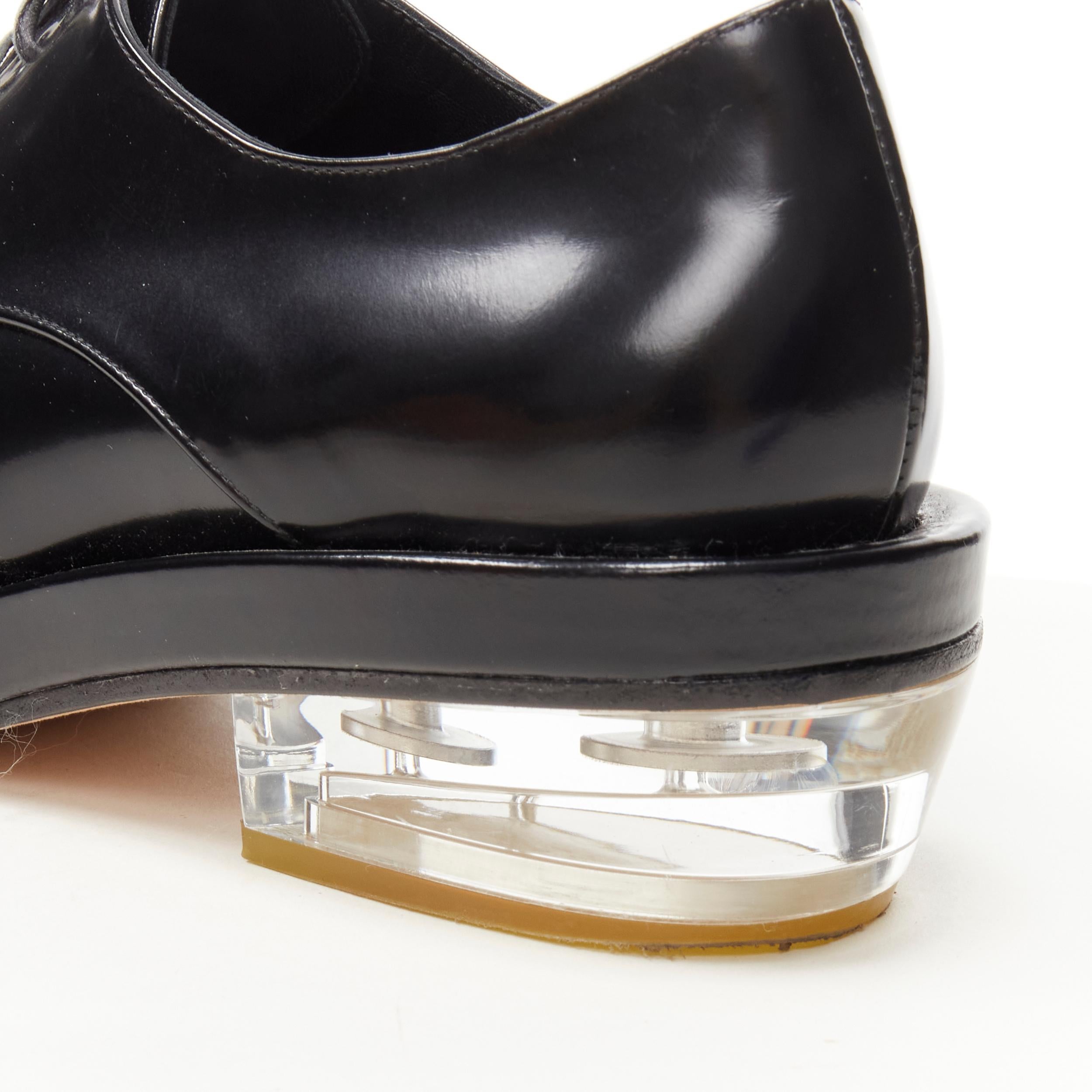 SIMONE ROCHA black polished leather perspex heel  oxford brogue EU38 1