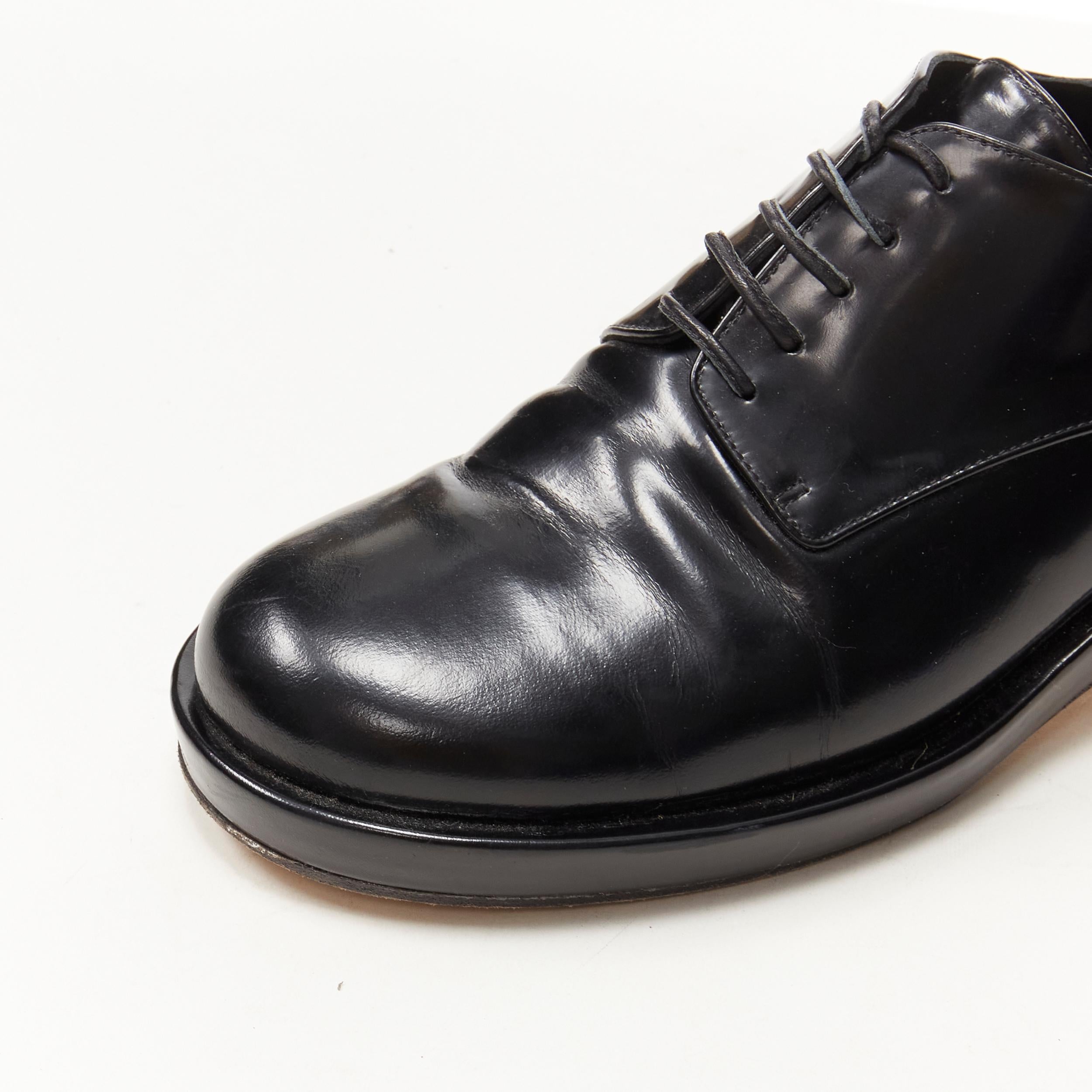 SIMONE ROCHA black polished leather perspex heel  oxford brogue EU38 3