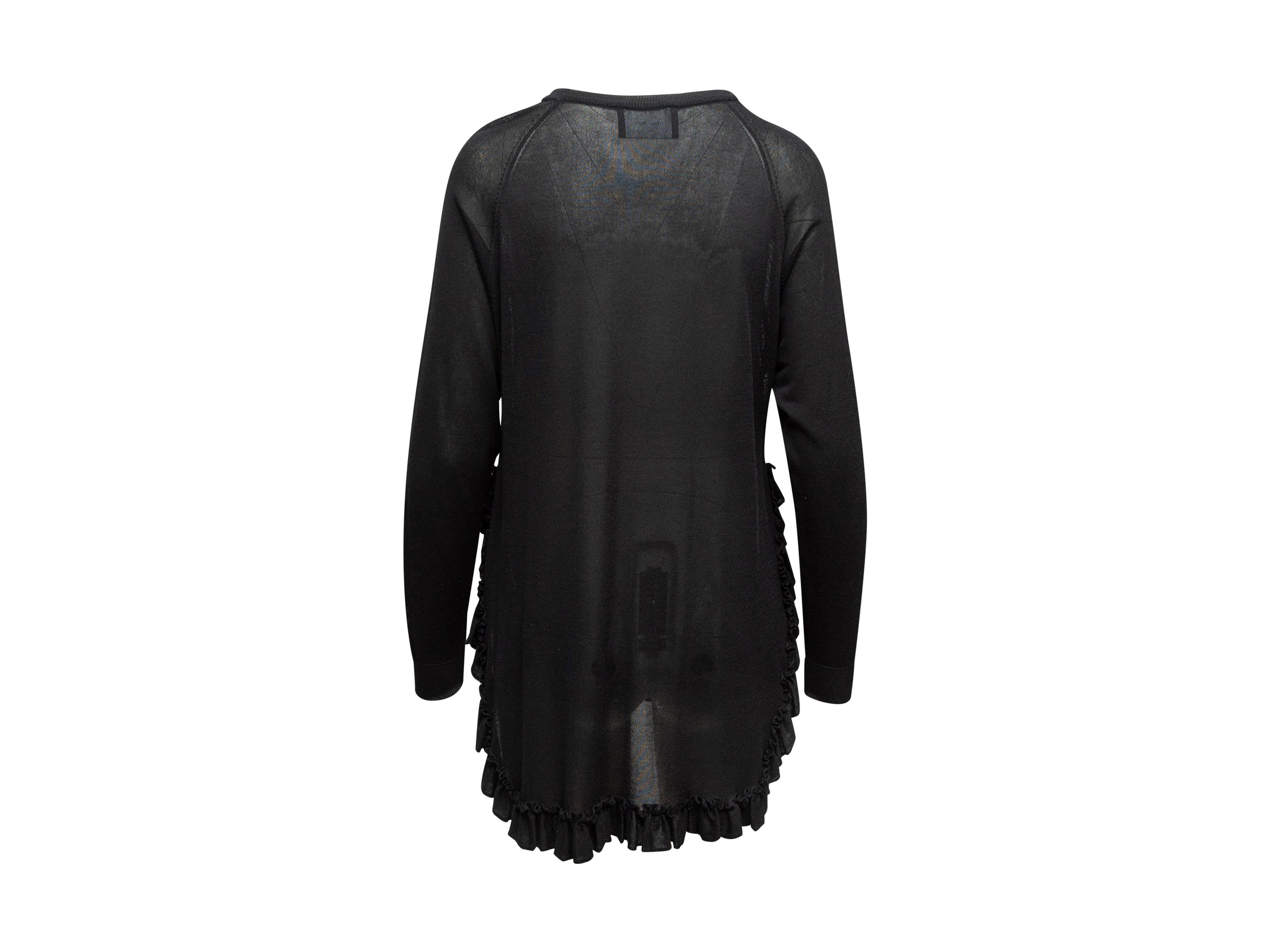 Simone Rocha Black Ruffle-Trimmed Sweater In Excellent Condition In New York, NY