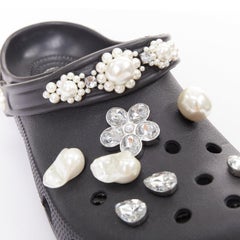 SIMONE ROCHA CROC'S black pearl gibbitz platform clogs sandals US10 EU40