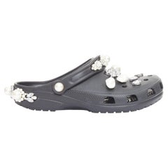 SIMONE ROCHA CROC'S black pearl gibbitz platform clogs sandals US10 EU40