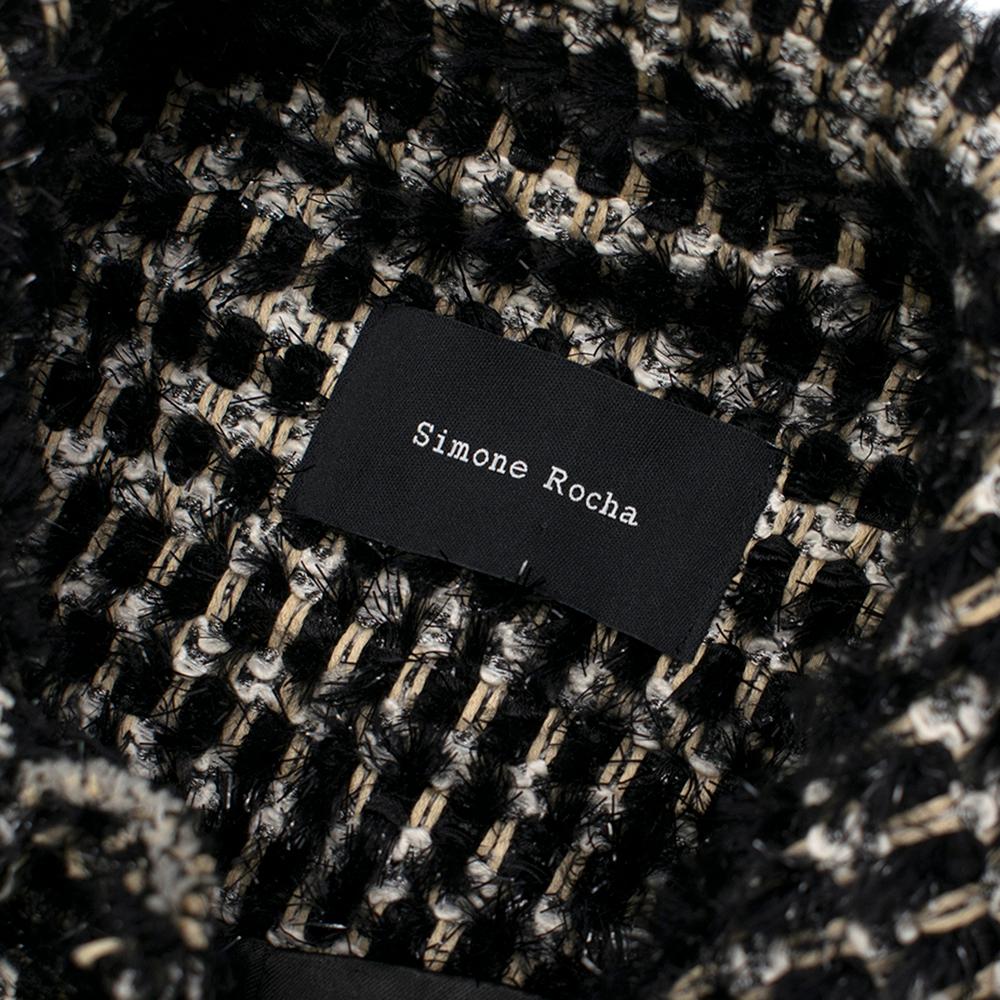 Black Simone Rocha Crystal-Embellished Metallic Tweed Jacket - Size US6