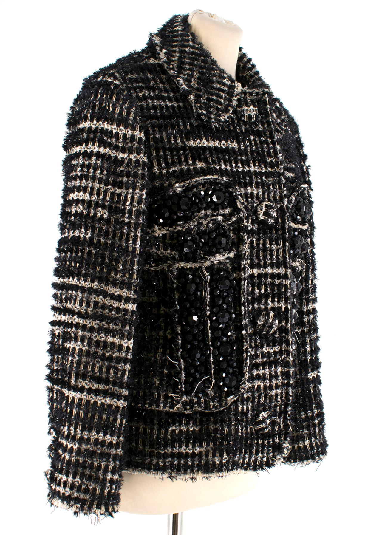 Simone Rocha Crystal-Embellished Metallic Tweed Jacket - Size US6 2