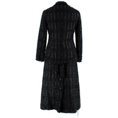 Simone Rocha Crystal-Embroidered Black Tweed Coat & Skirt - Size US 0-2