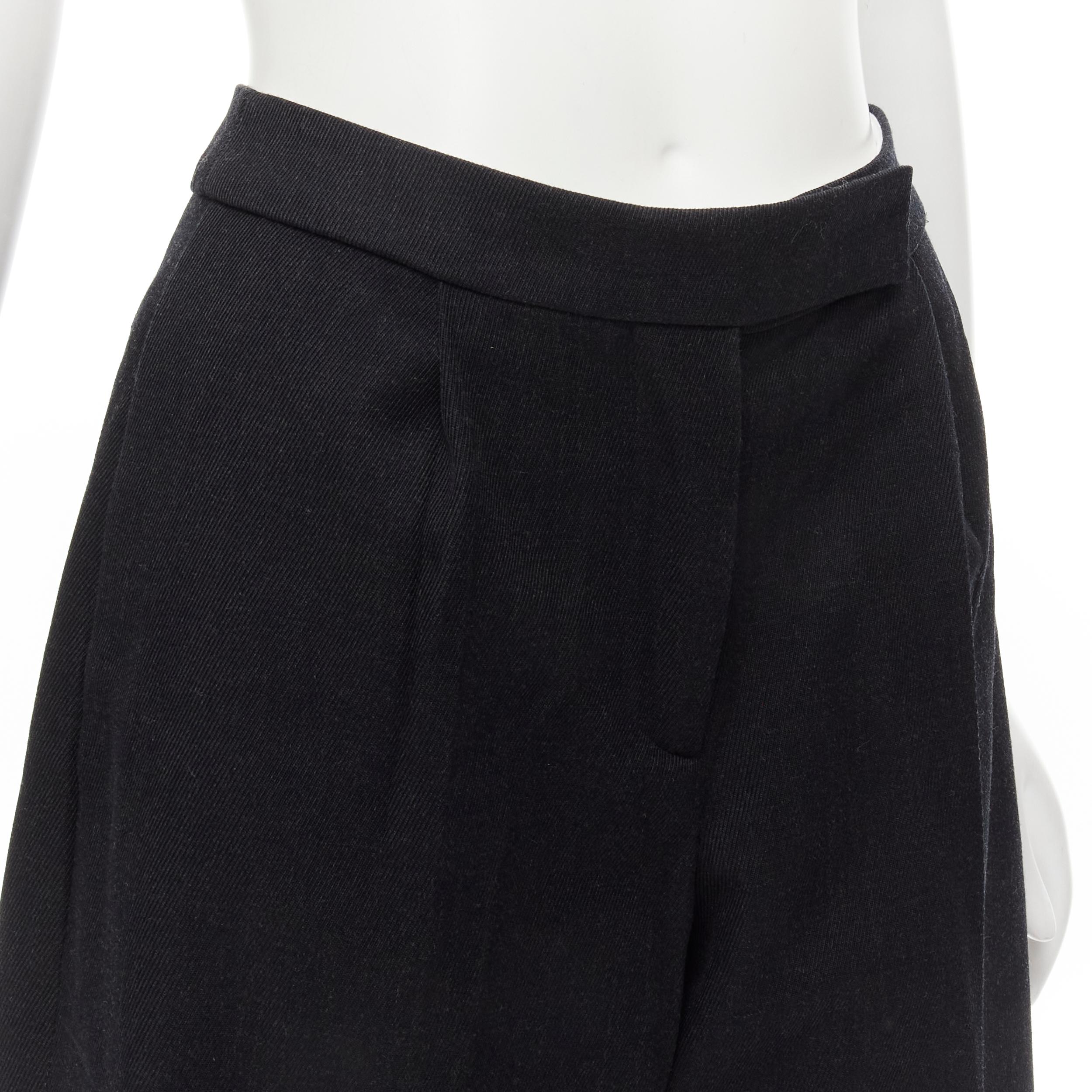 Women's SIMONE ROCHA dark grey heavy cotton-blend pleated cuffed wide leg trousers UK6 