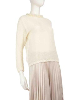 Simone Rocha Ecru Faux Pearl Embellished Jumper Size M