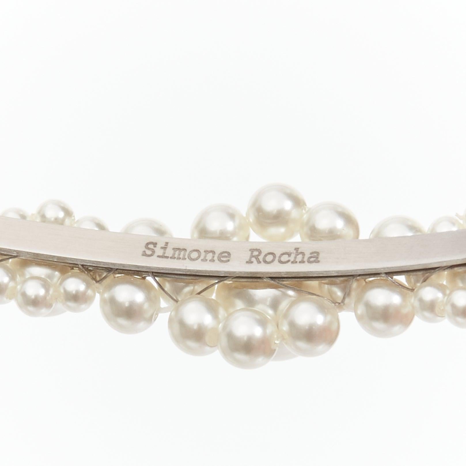 Women's SIMONE ROCHA faux pearl embellished silver hair clip Single For Sale