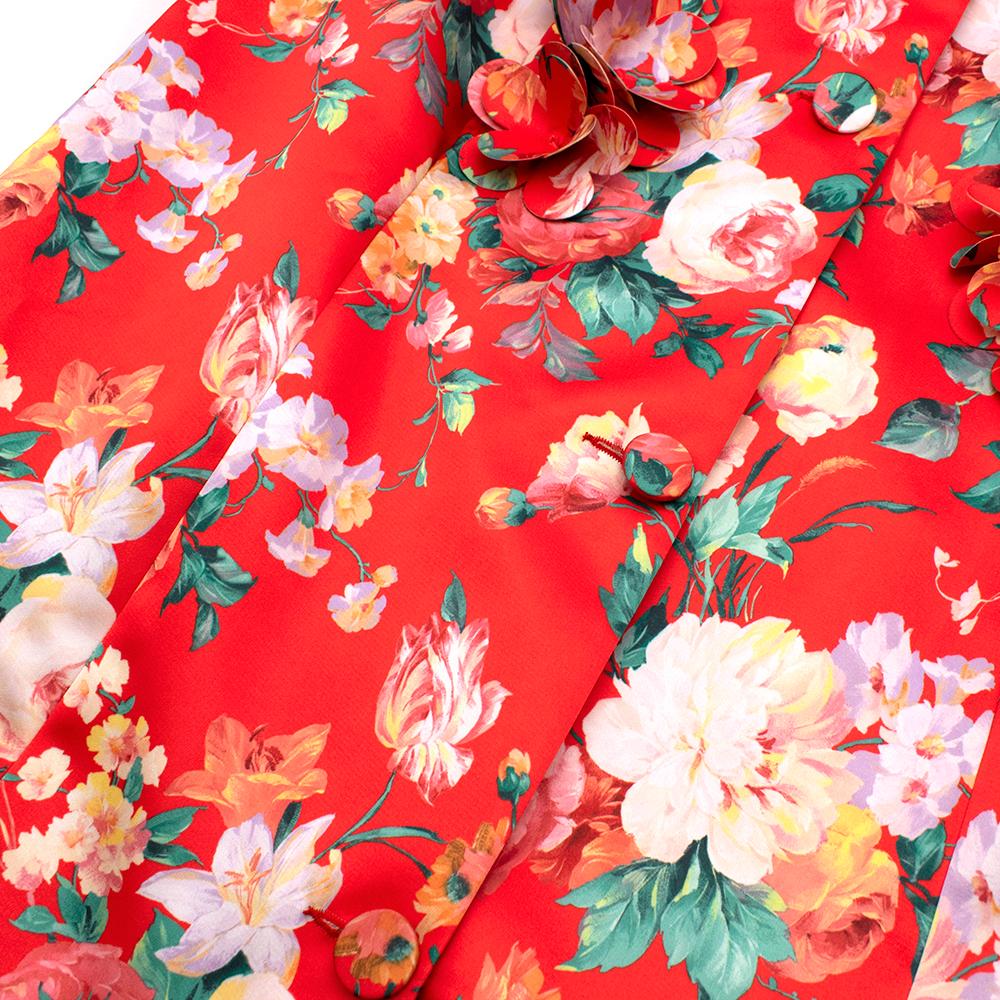 Women's or Men's Simone Rocha Floral-appliquéd Printed Satin Coat - Size US 8 For Sale