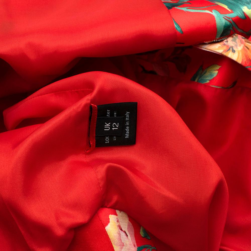 Women's or Men's Simone Rocha Floral-appliquéd Printed Satin Coat - Size US 8 For Sale