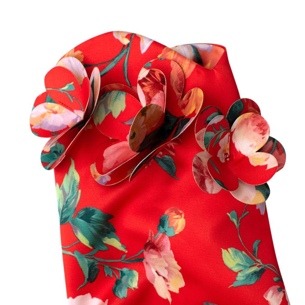 Simone Rocha Floral-appliquéd Printed Satin Coat - Size US 8 For Sale 2