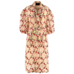 Simone Rocha Floral bestickter einreihiger Mantel aus Tüll - Größe US 10