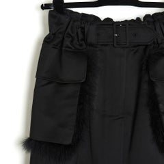 Simone Rocha Jupe FR38 Black Cotton Satin and Feathers Skirt UK10 US8