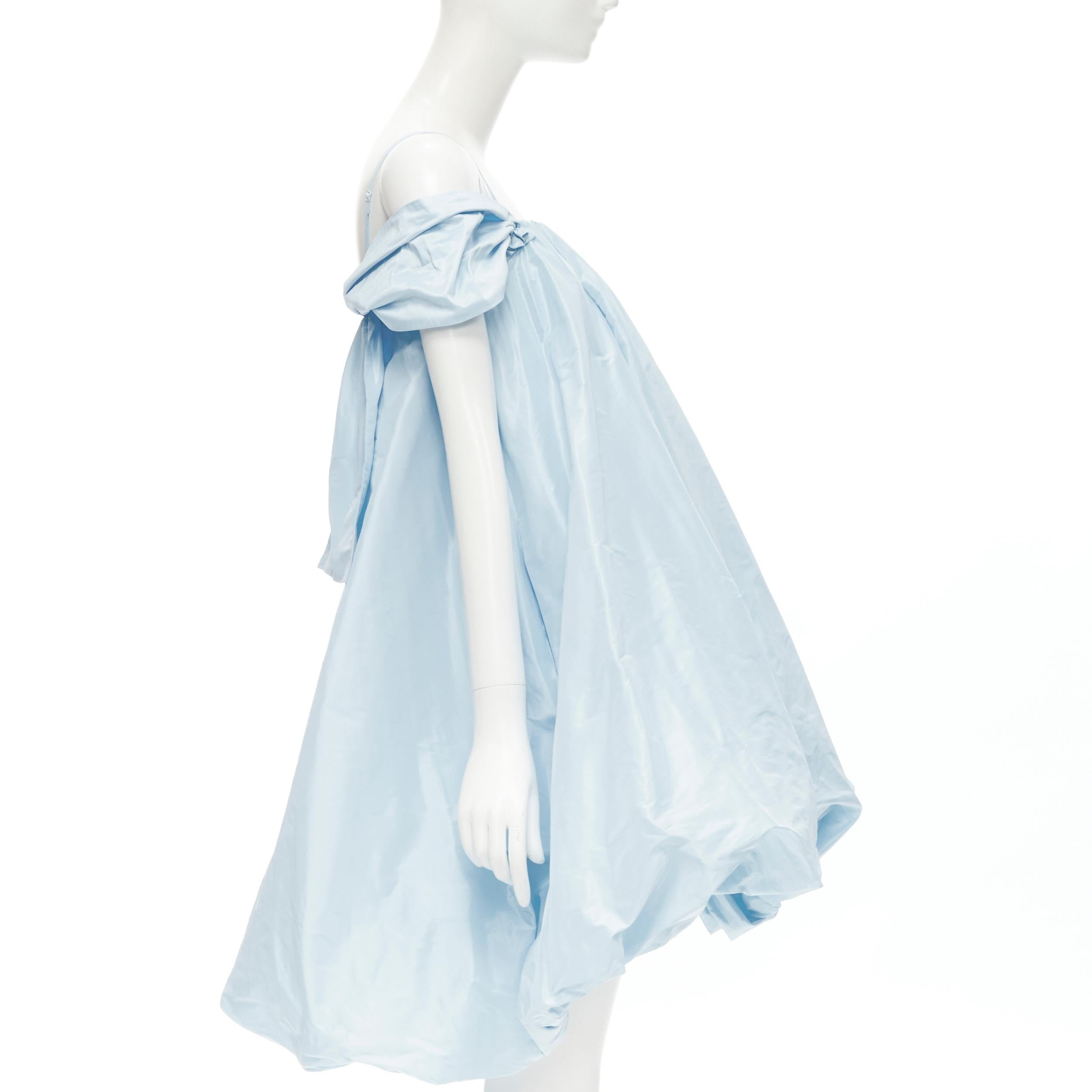 blue puffball dress