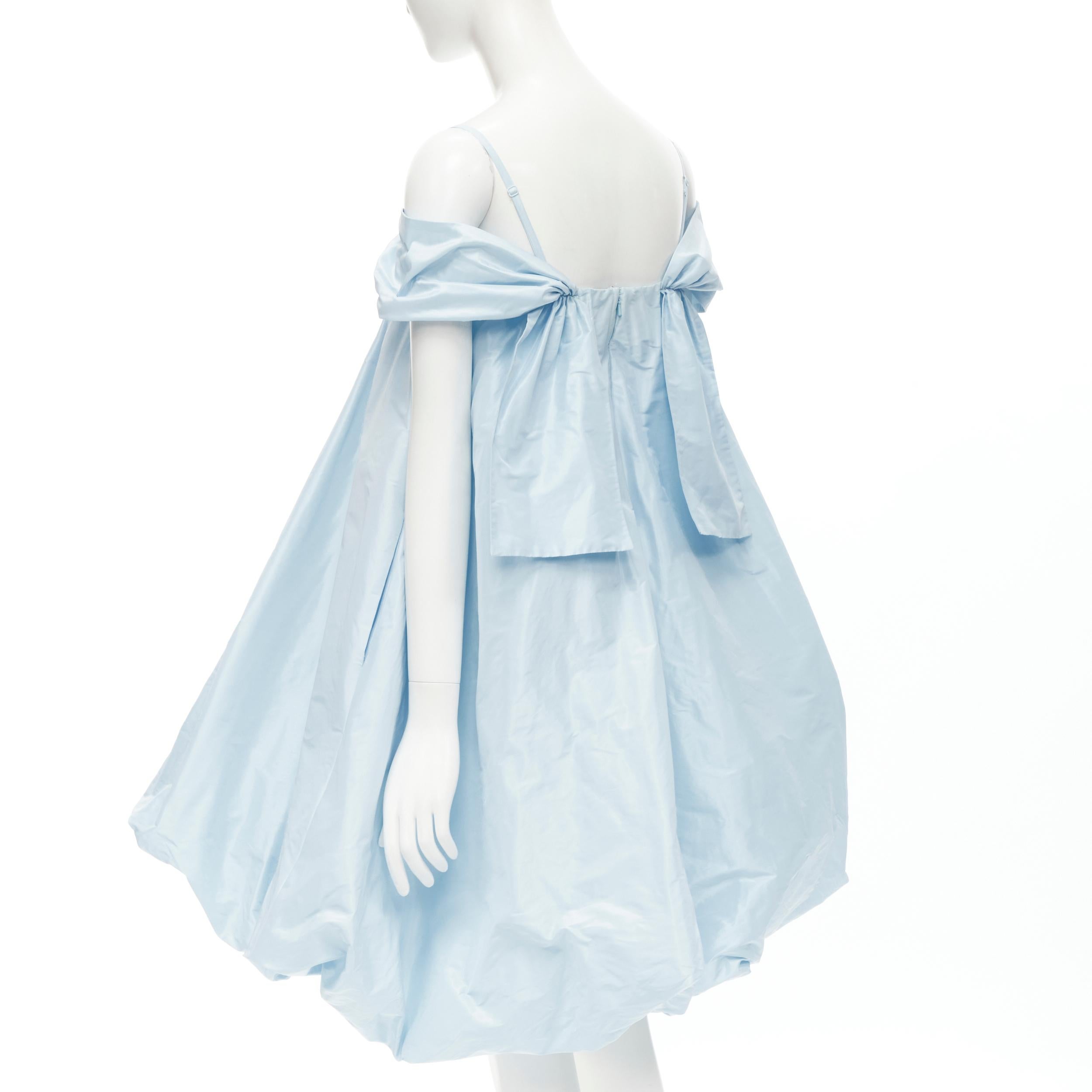 Gray SIMONE ROCHA light blue polyester voluminous bubble puffball skirt dress UK8 S