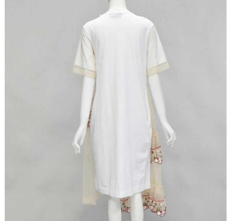 De las mujeres SIMONE ROCHA vestido nude de tul bordado floral con cuello de perlas S en venta