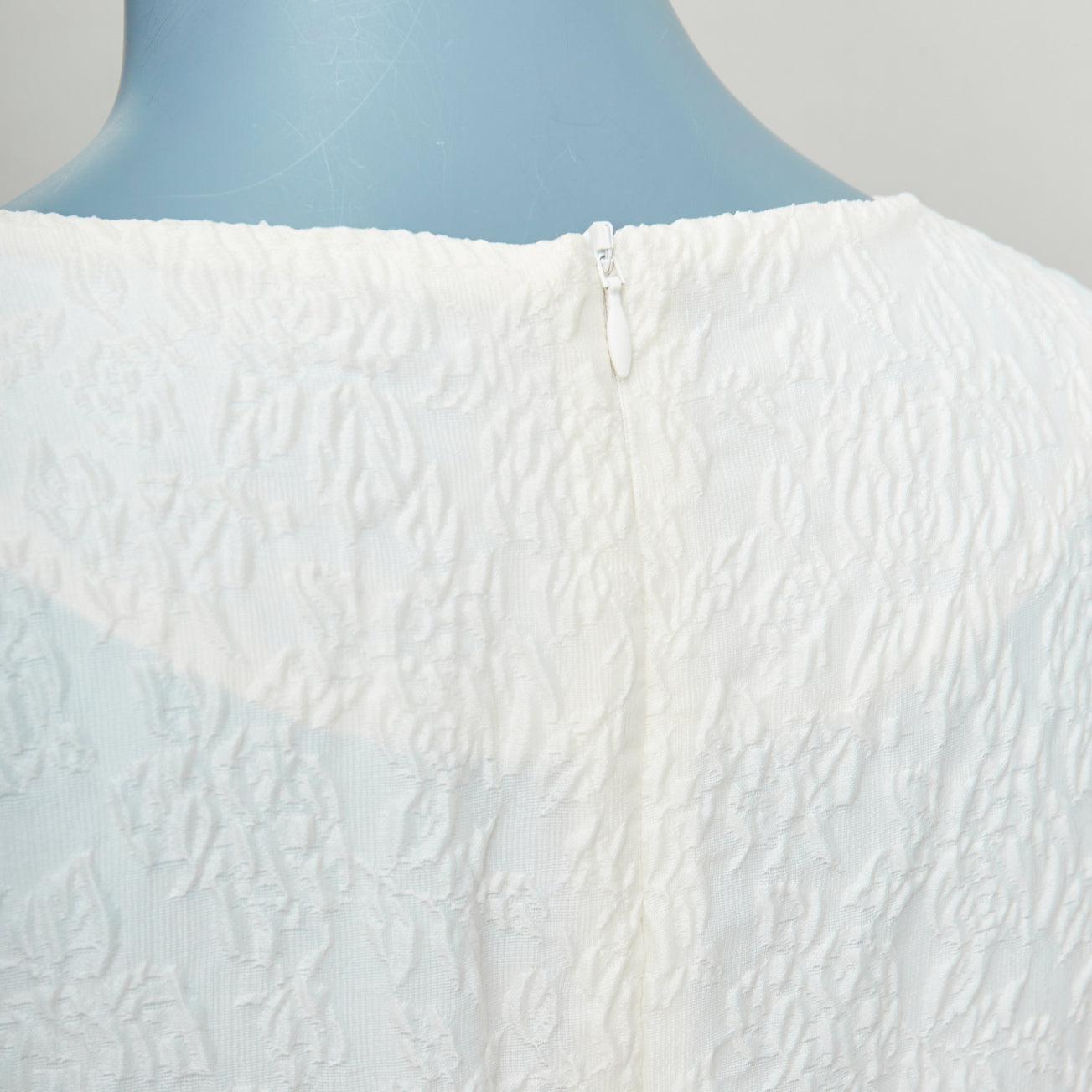 SIMONE ROCHA off white front bow cloque puff mini dress UK6 XS 2