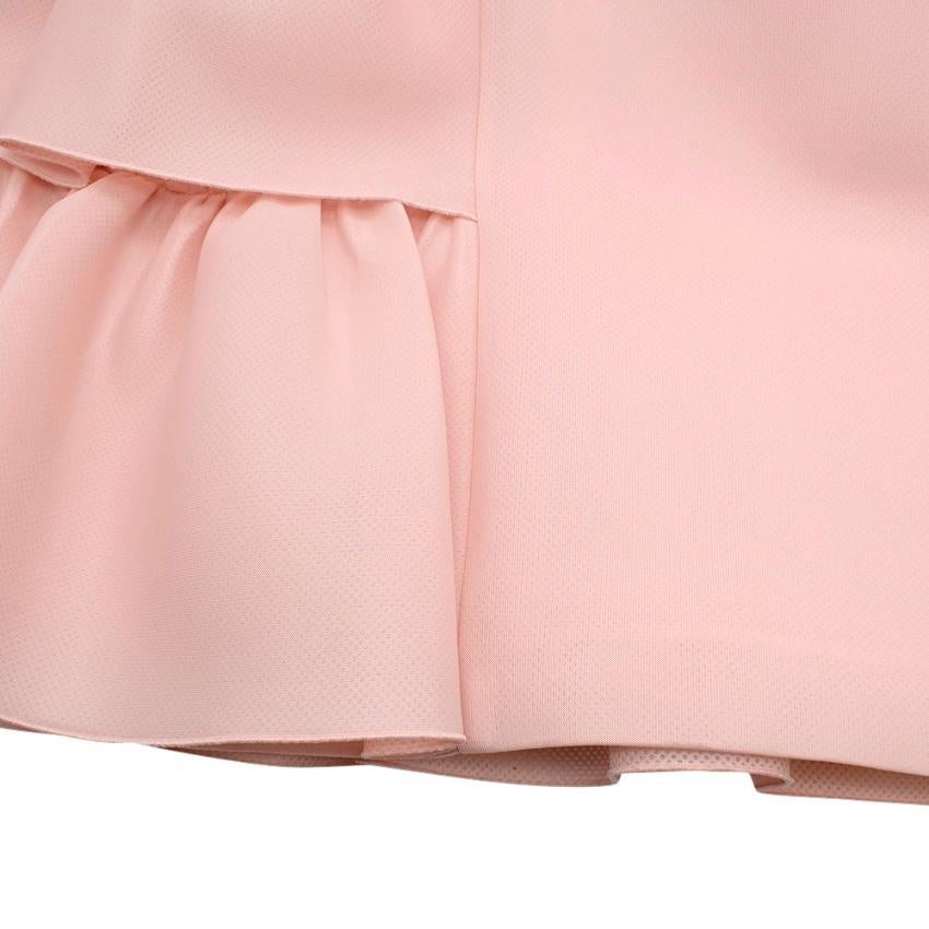Beige Simone Rocha Pink Neoprene Asymmetrical Ruffled Dress - Size US 10
