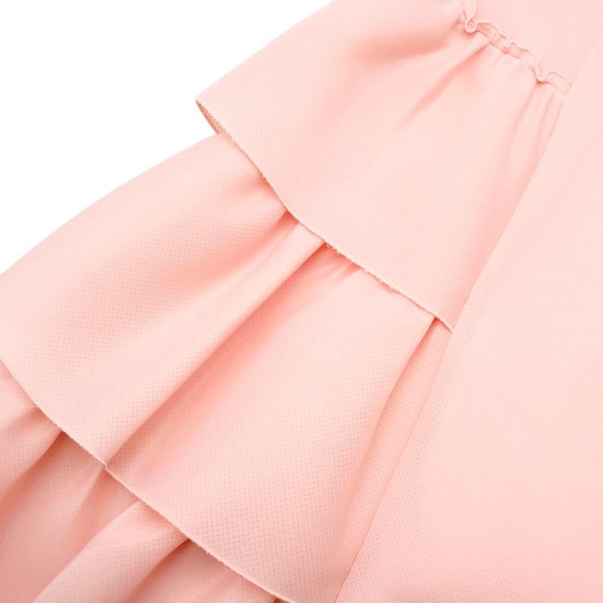 Simone Rocha Pink Neoprene Asymmetrical Ruffled Dress - Size US 10 In New Condition In London, GB