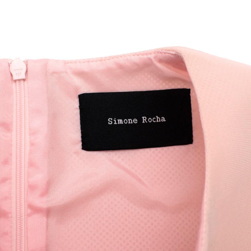 Women's or Men's Simone Rocha Pink Neoprene Asymmetrical Ruffled Dress - Size US 10