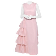 Simone Rocha Pink Neoprene Asymmetrical Ruffled Dress - Size US 10