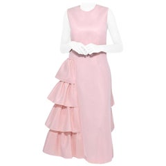 Simone Rocha Pink Neoprene Asymmetrical Ruffled Dress - Size US 8