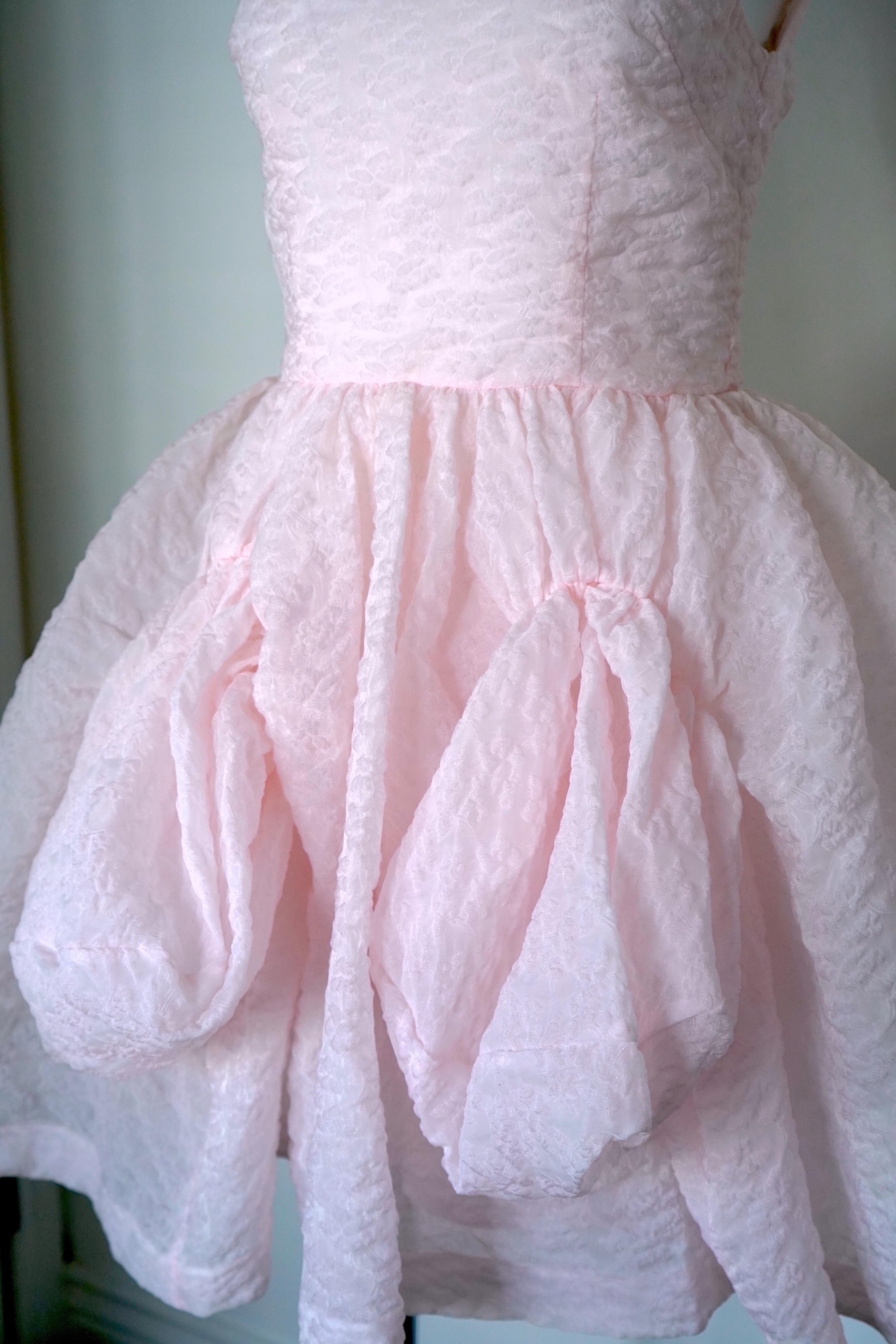Women's Simone Rocha Short Cloqué baby pink Dress, Size UK 8 For Sale