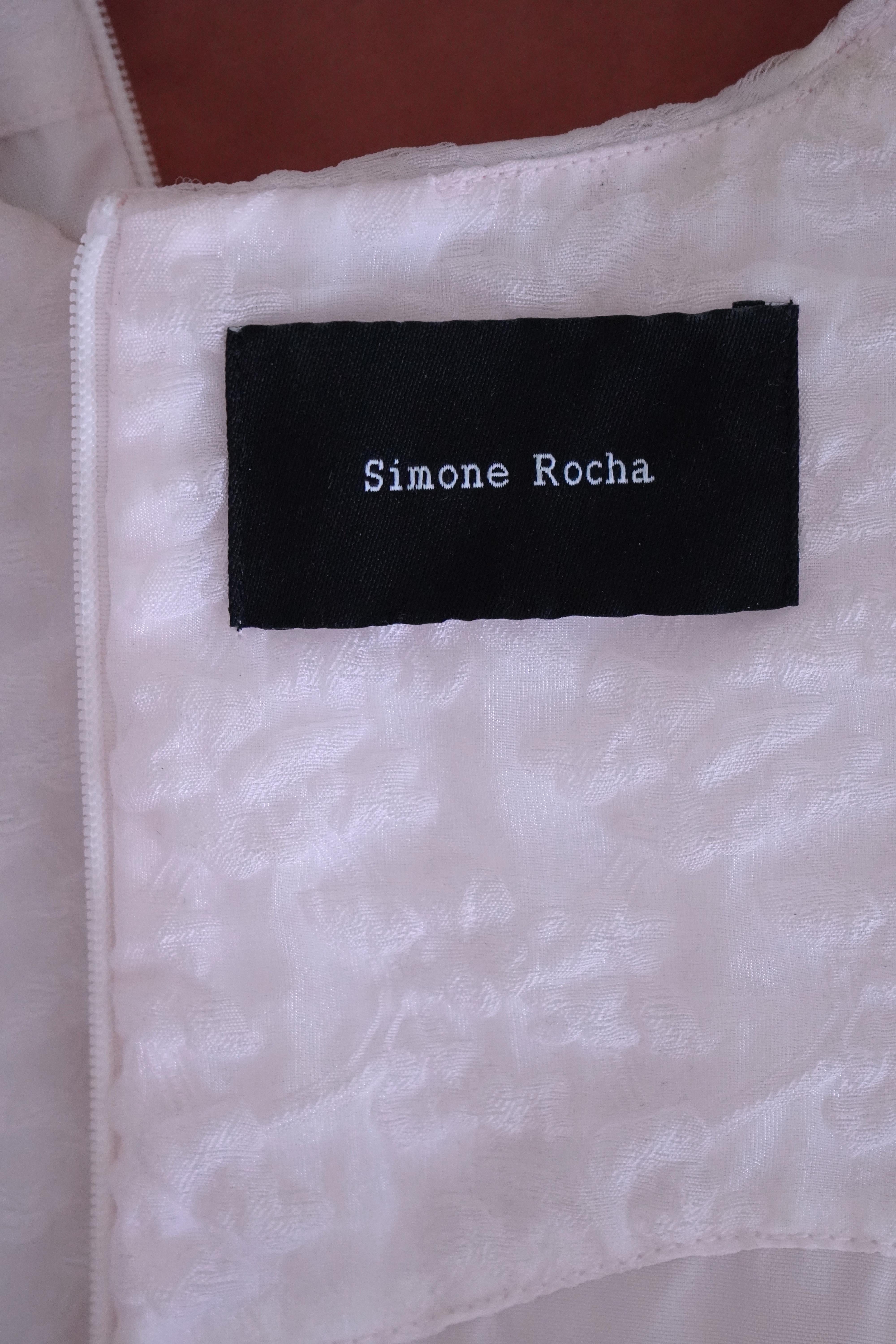 Simone Rocha Short Cloqué baby pink Dress, Size UK 8 For Sale 1