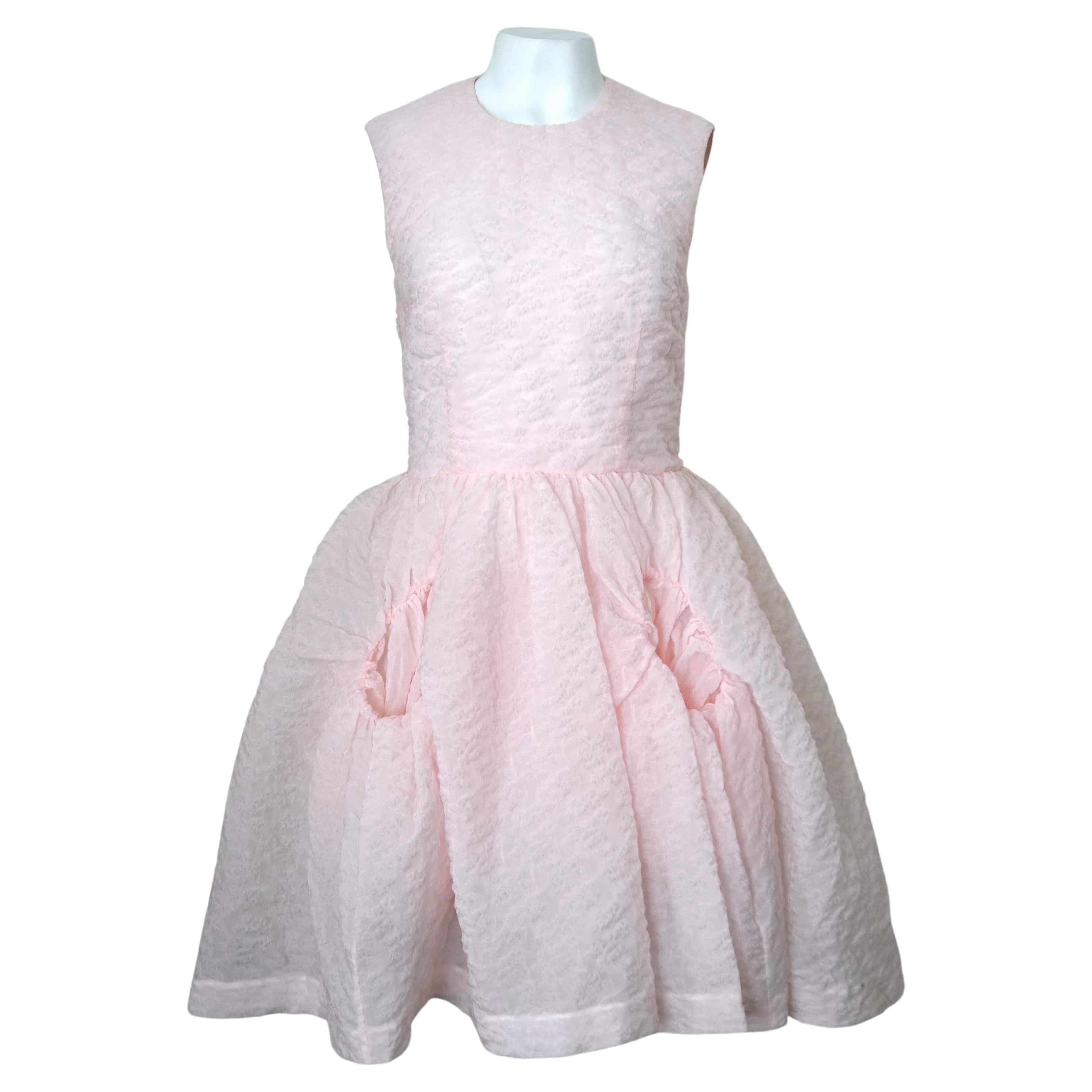 Simone Rocha Short Cloqué baby pink Dress, Size UK 8 For Sale