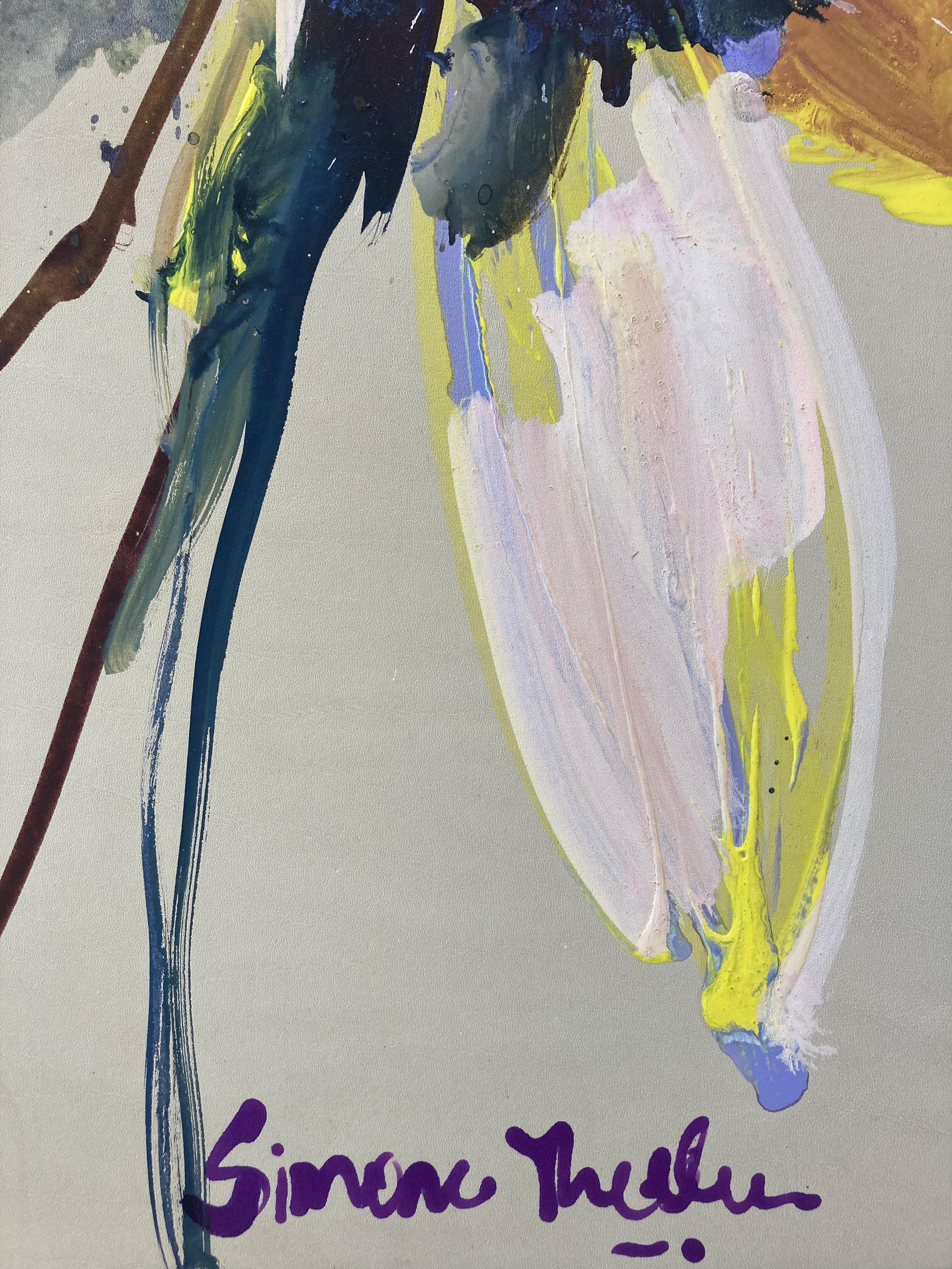 Iris  - Expressionnisme abstrait Painting par Simone Theelen