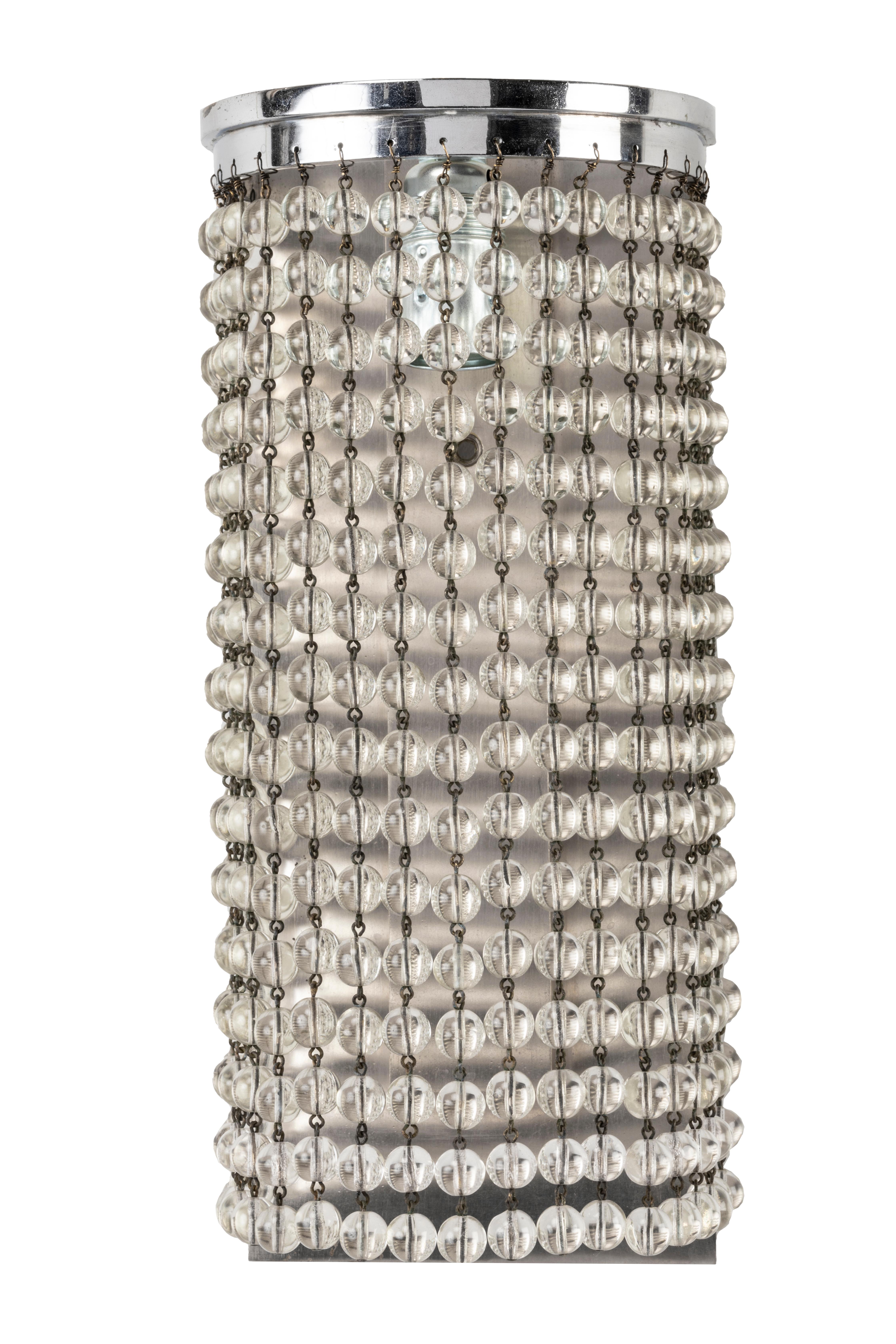 Simonet (attributed to) Art Deco Chandelier in nickel plated Bronze and Crystal For Sale 2