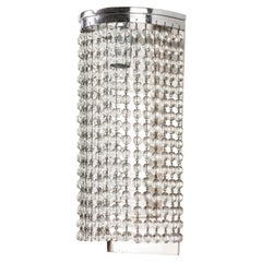 Simonet (attributed to), Pair of Cascade Art Deco Sconces, Row of Glass Pearls