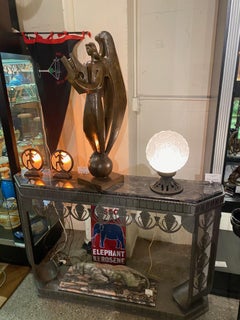 Simonet Freres French Glass Table Lamp or Ceiling Light