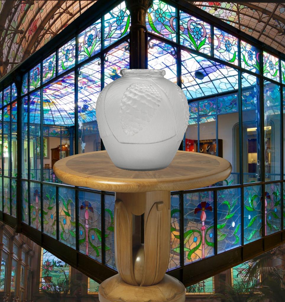 Simonet Freres Grande Vaso di Vetro 1920 In condizioni buone in vendita a Saint-Amans-des-Cots, FR