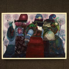 20th Century Mixed Media on Canvas Italian Signed Simonetta Carpini Painting