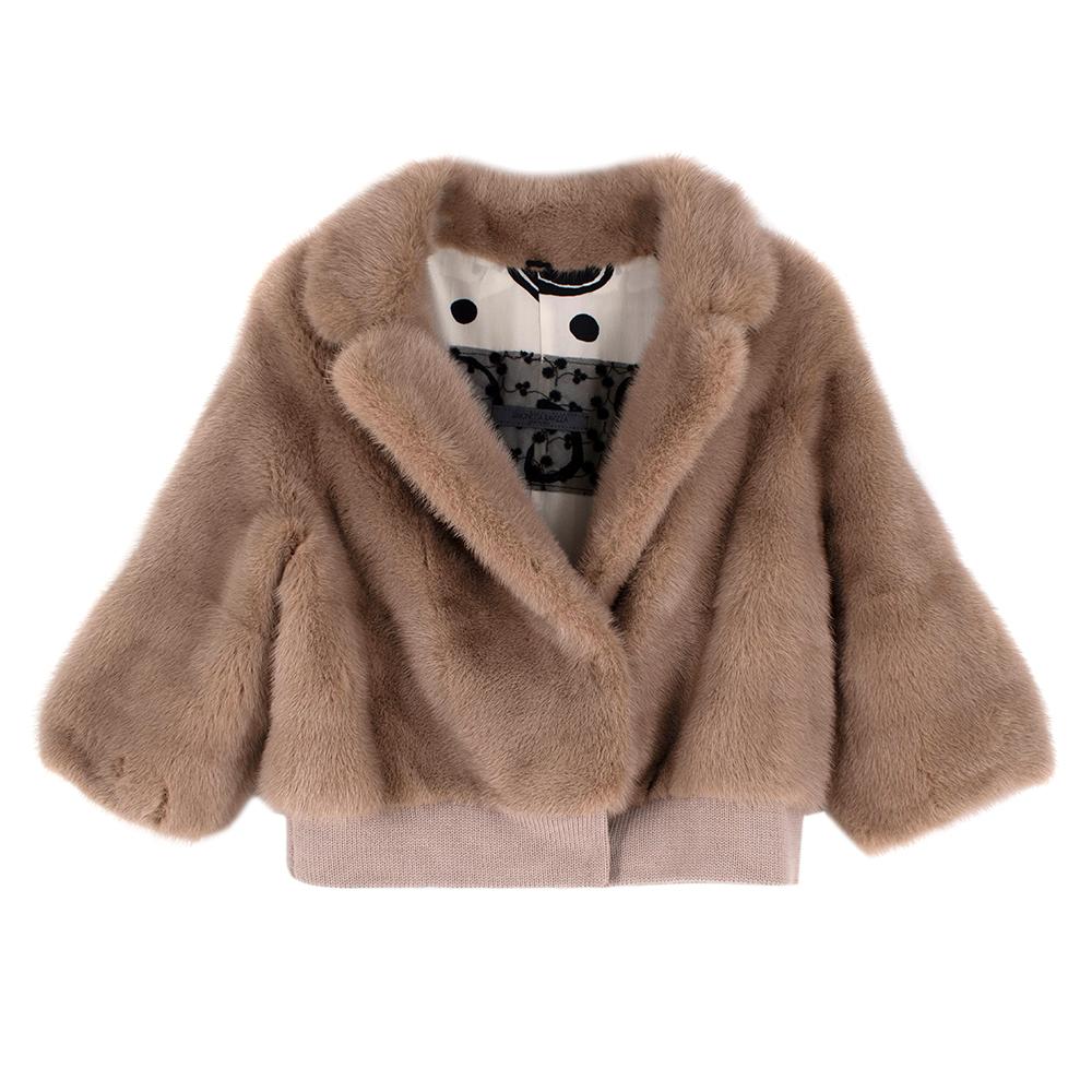 Simonetta Ravizza Beije Mink Fur Jacket  - Size US 4 For Sale 1