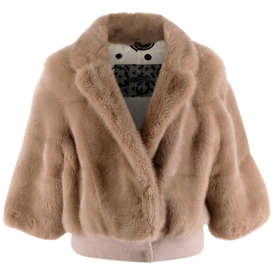 Simonetta Ravizza Beije Mink Fur Jacket - Size US 4 For Sale at 1stDibs