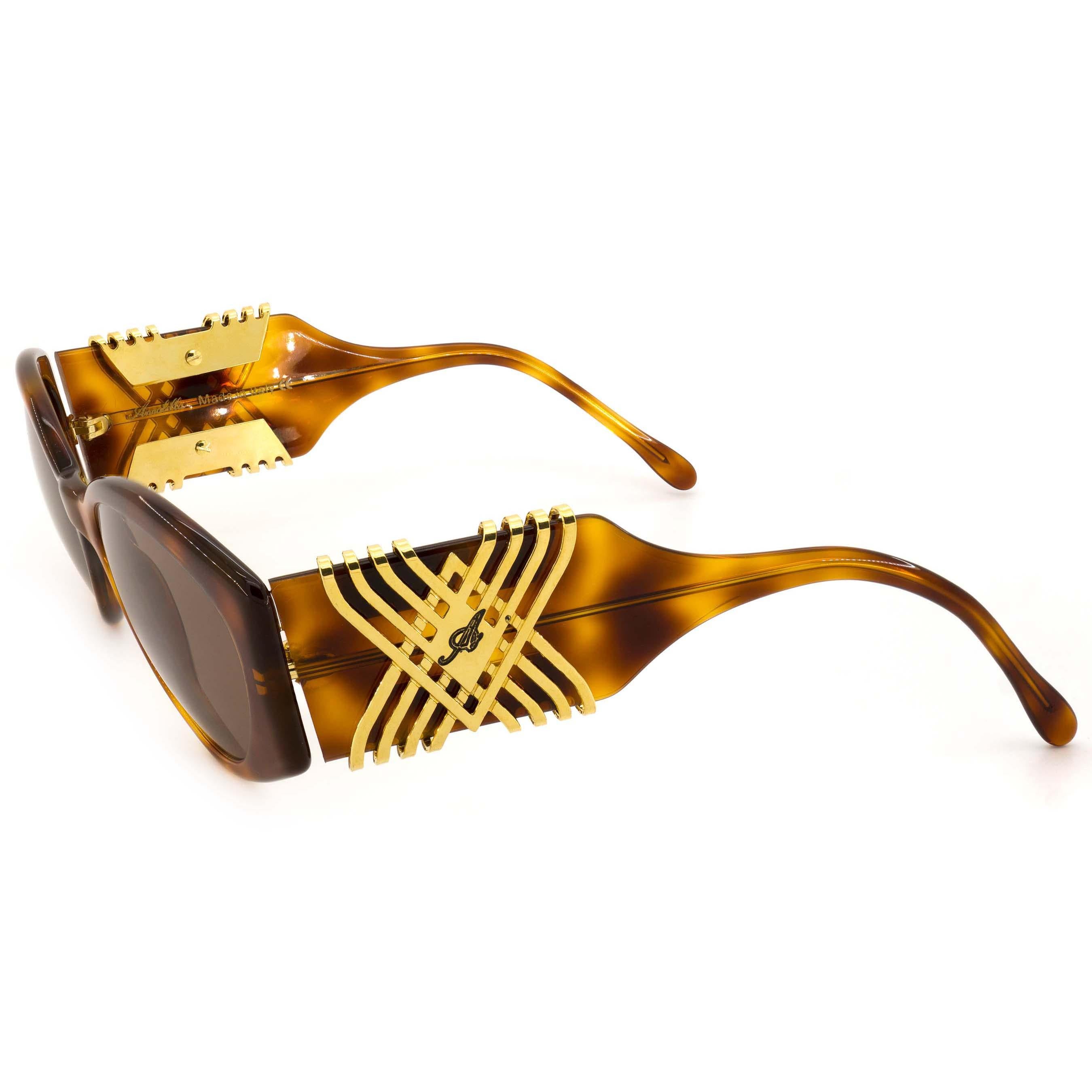 Simonetta Ravizza von Annabella 80er Sonnenbrille mit Schildpattmuster (Braun) im Angebot