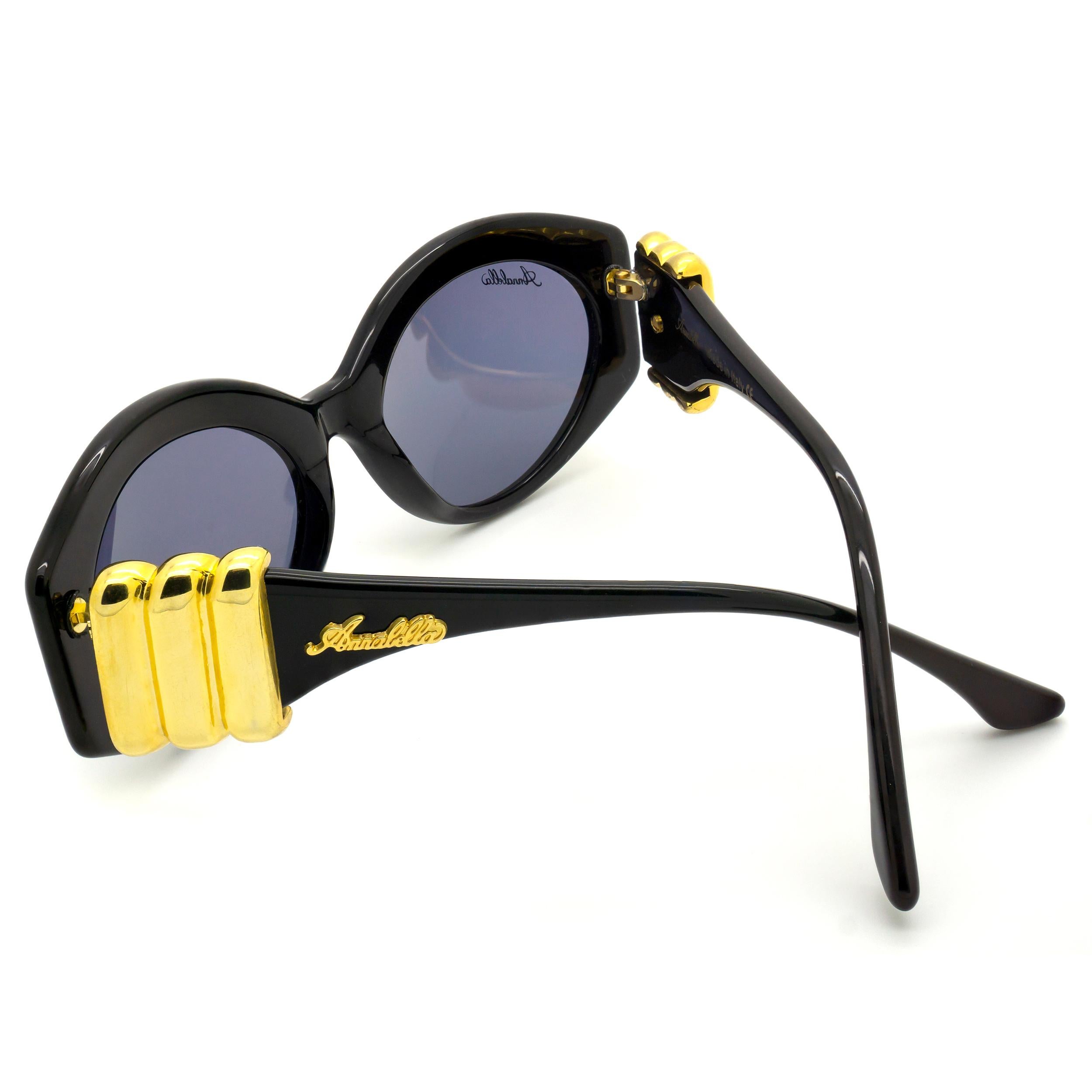 Noir Simonetta Ravizza par Annabella - Lunettes de soleil vintage en vente