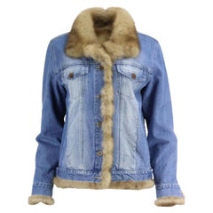 Simonetta Ravizza Fur Lined Denim Jacket IT 44 UK 12