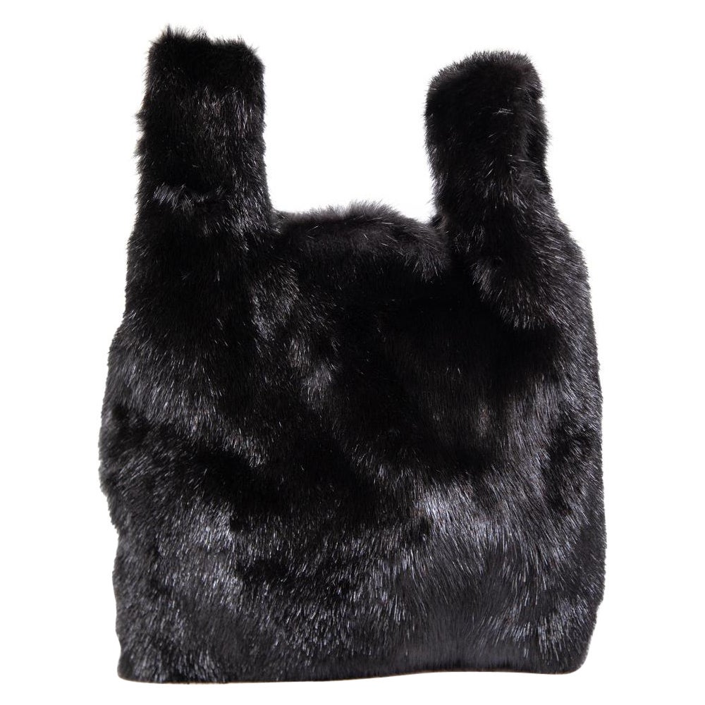Simonetta Ravizza Furrissima Schwarze Tasche aus Nerzpelz