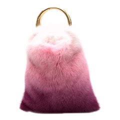Simonetta Ravizza Furrissima Pink Ombre Mink Top Handle Bag - Current
