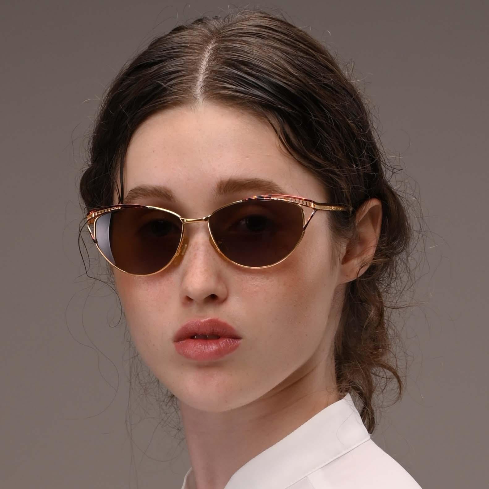 Women's Simonetta Ravizza Gold Cat Eye sunglasses for women For Sale