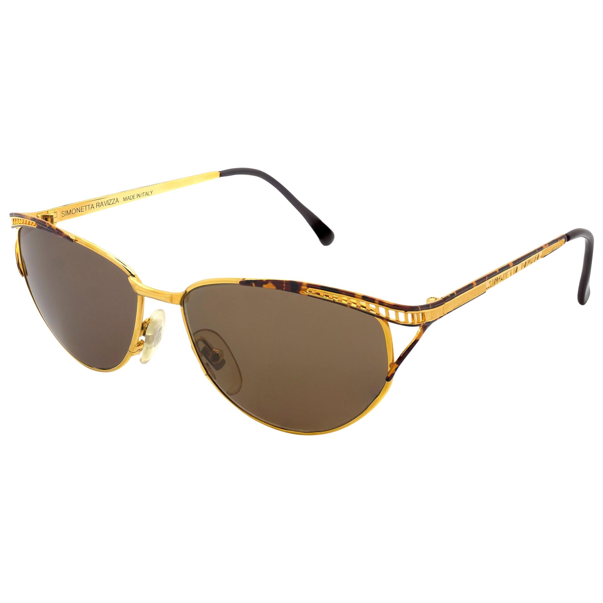 Simonetta Ravizza Gold Cat Eye sunglasses for women For Sale