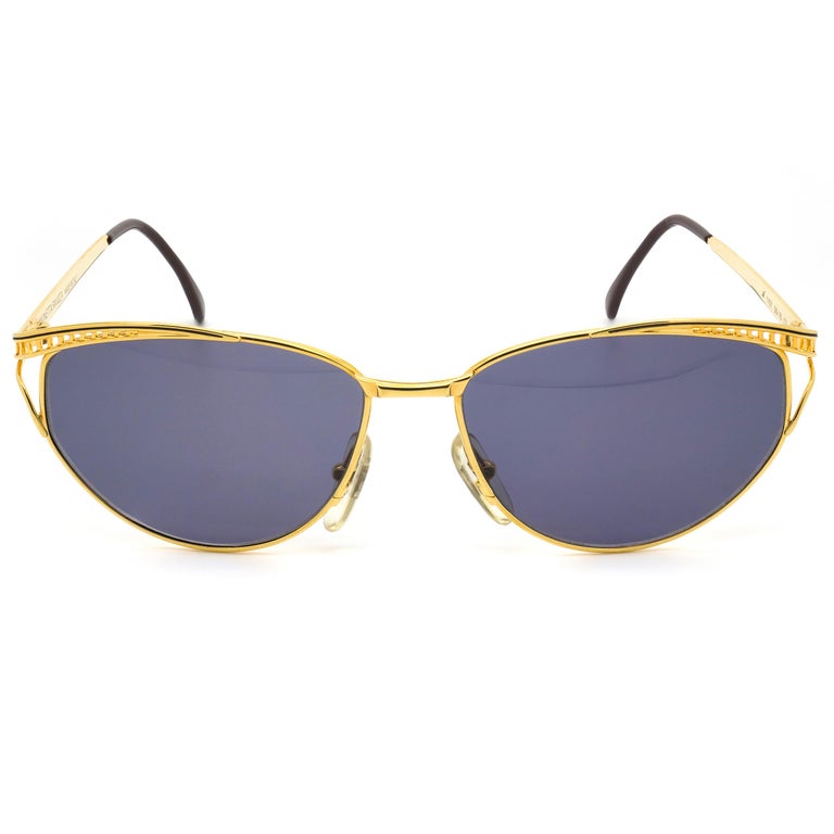 Simonetta Ravizza golden cat eye sunglasses For Sale at 1stDibs display picture 3