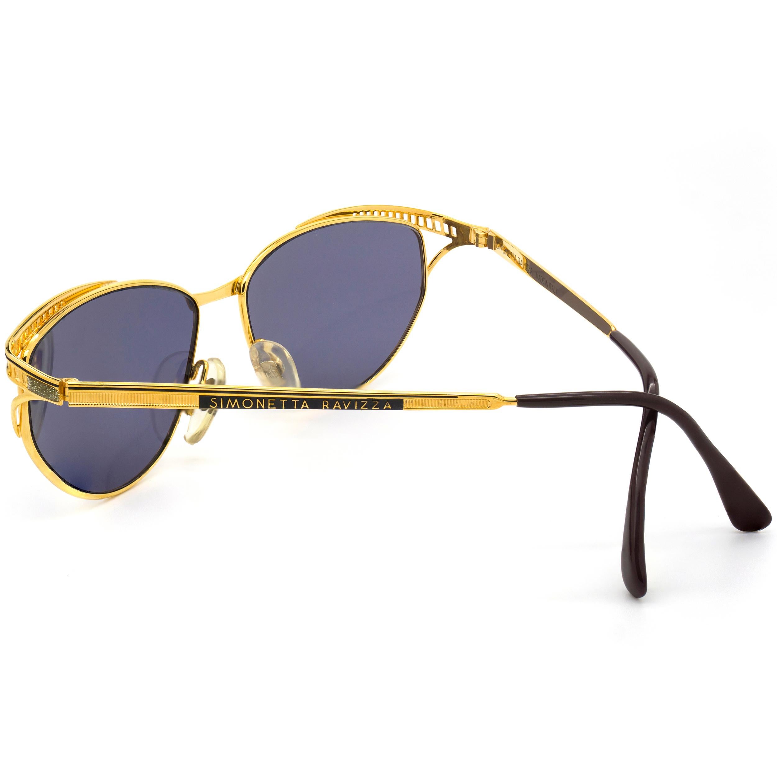 Women's Simonetta Ravizza golden cat eye sunglasses For Sale