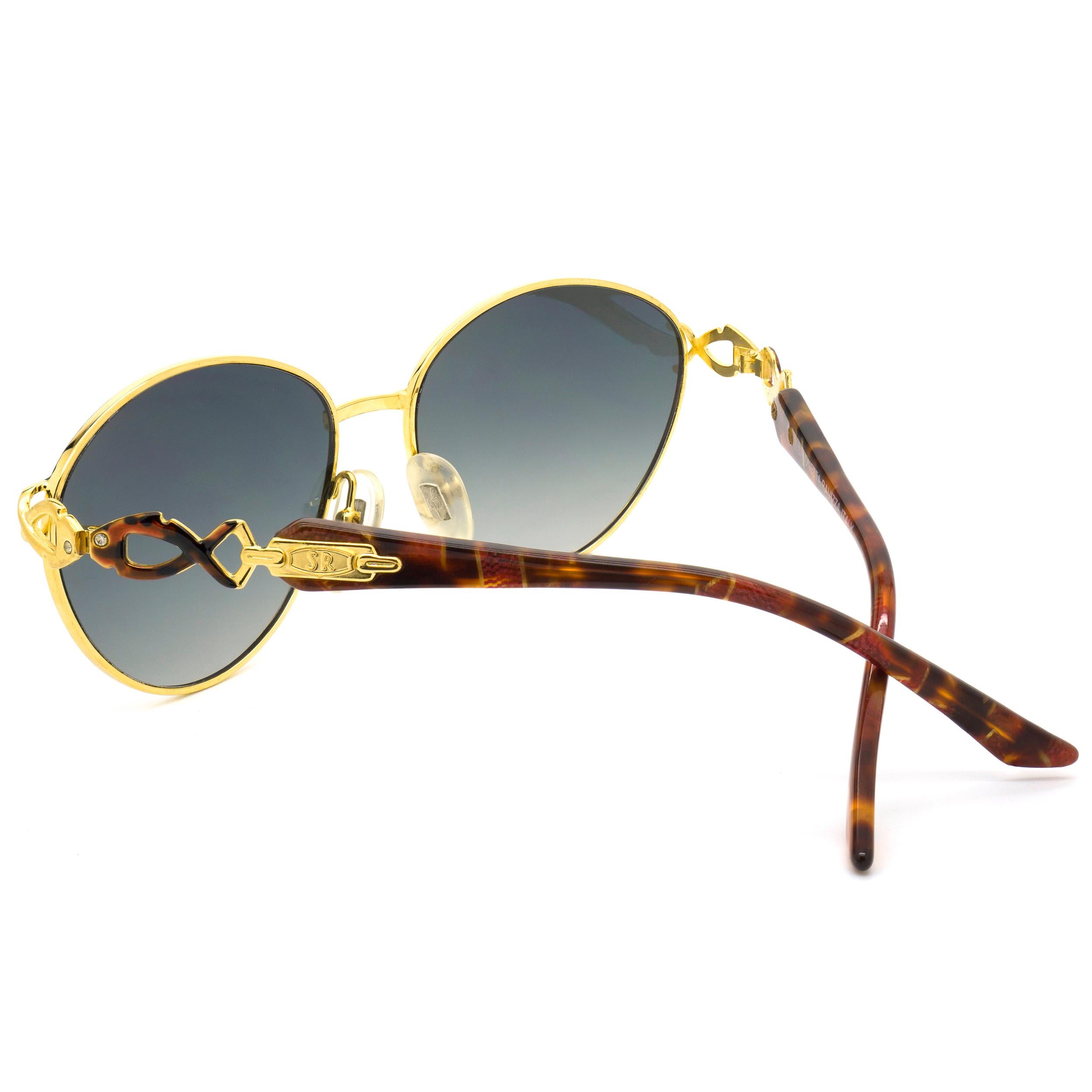Simonetta Ravizza Vintage Sonnenbrille mit Schmuckelementen (Grau) im Angebot