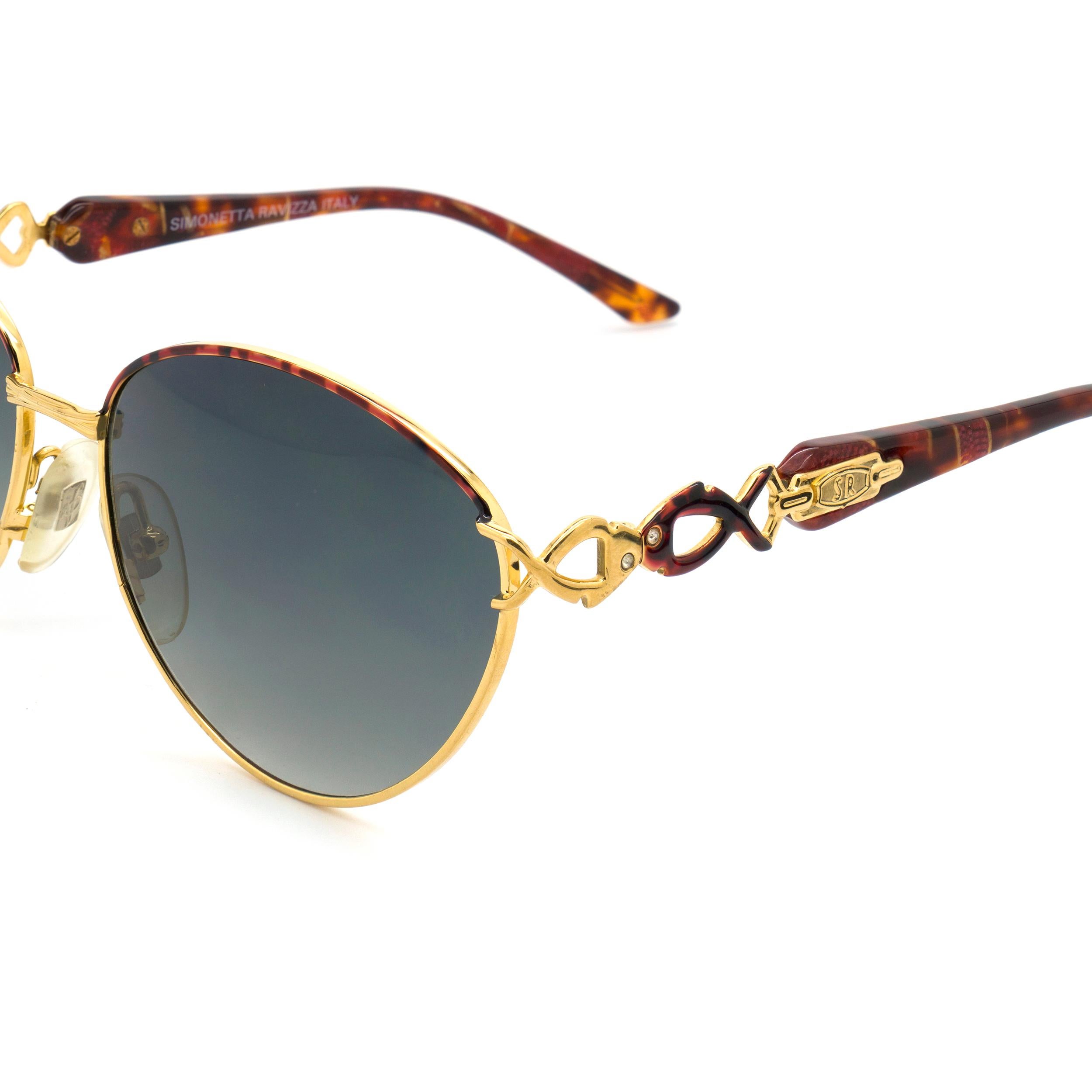 Gray Simonetta Ravizza jewelry vintage sunglasses For Sale