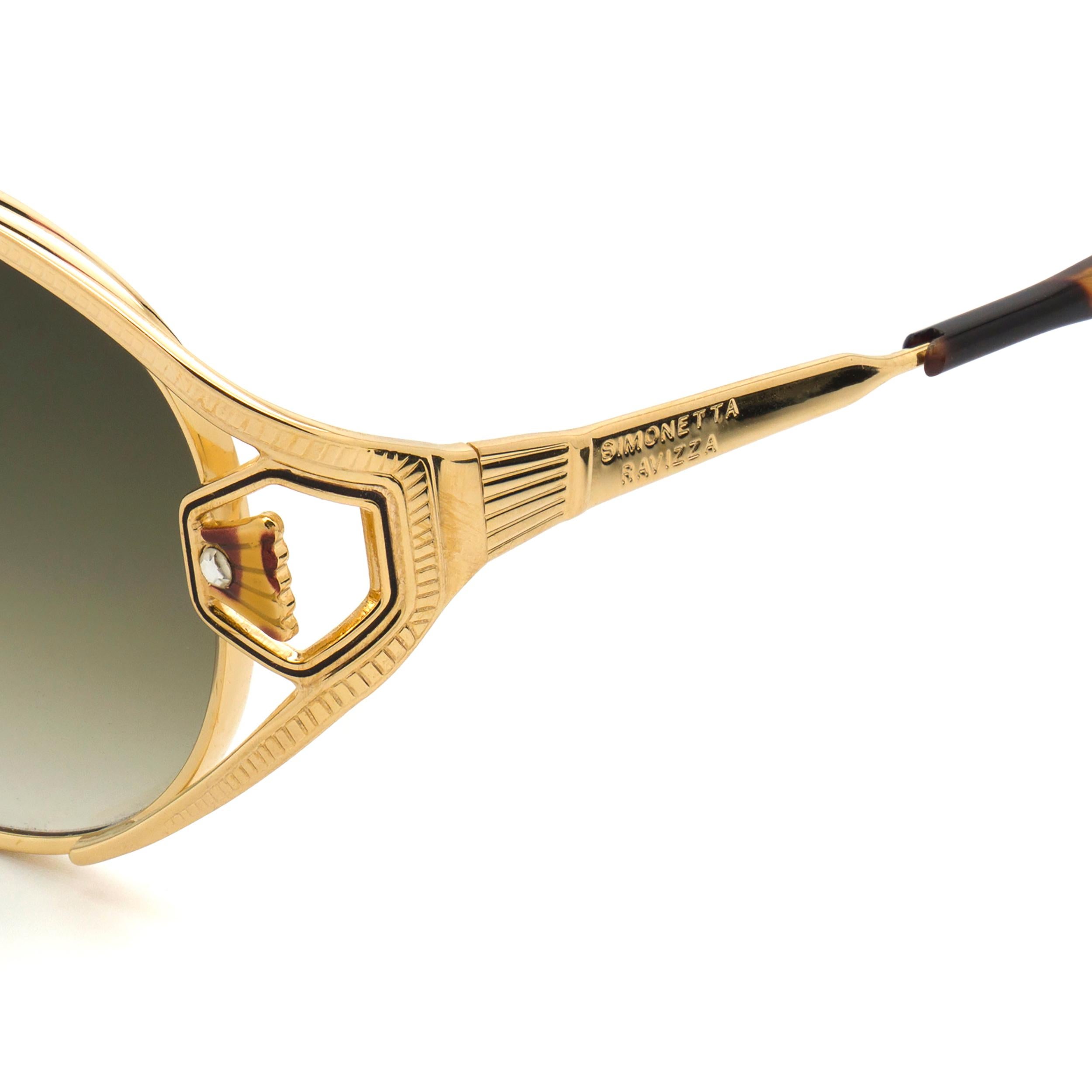 Brown Simonetta Ravizza jewelry vintage sunglasses For Sale