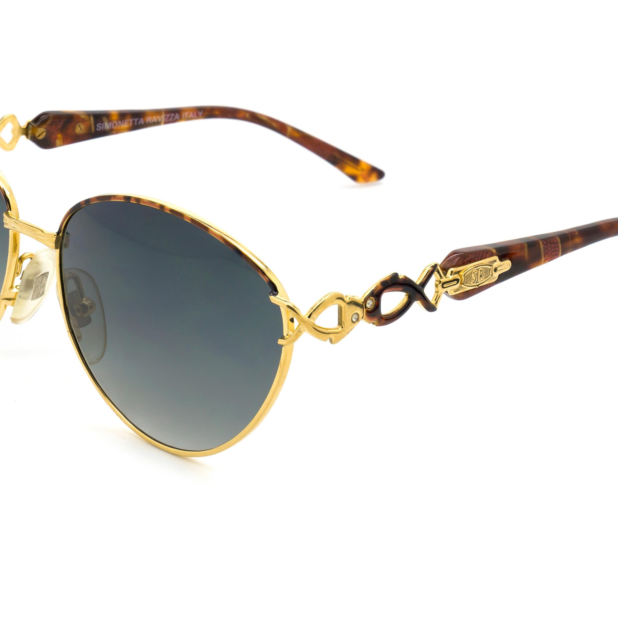 Simonetta Ravizza lunettes de soleil vintage à bijoux Neuf - En vente à Santa Clarita, CA